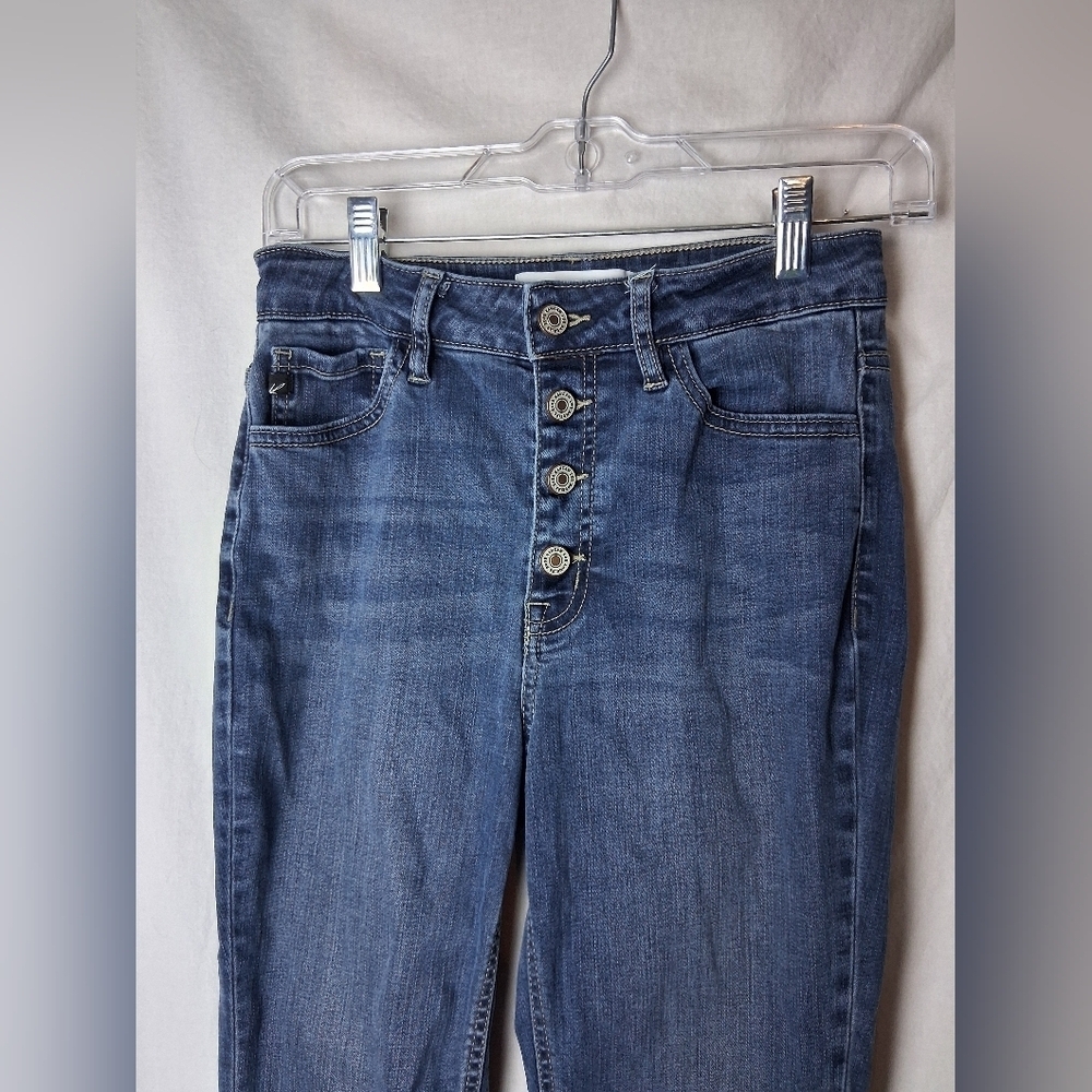 Kancan High Rise Blue Button Fly Jeans Size 26 - Picture 2 of 6
